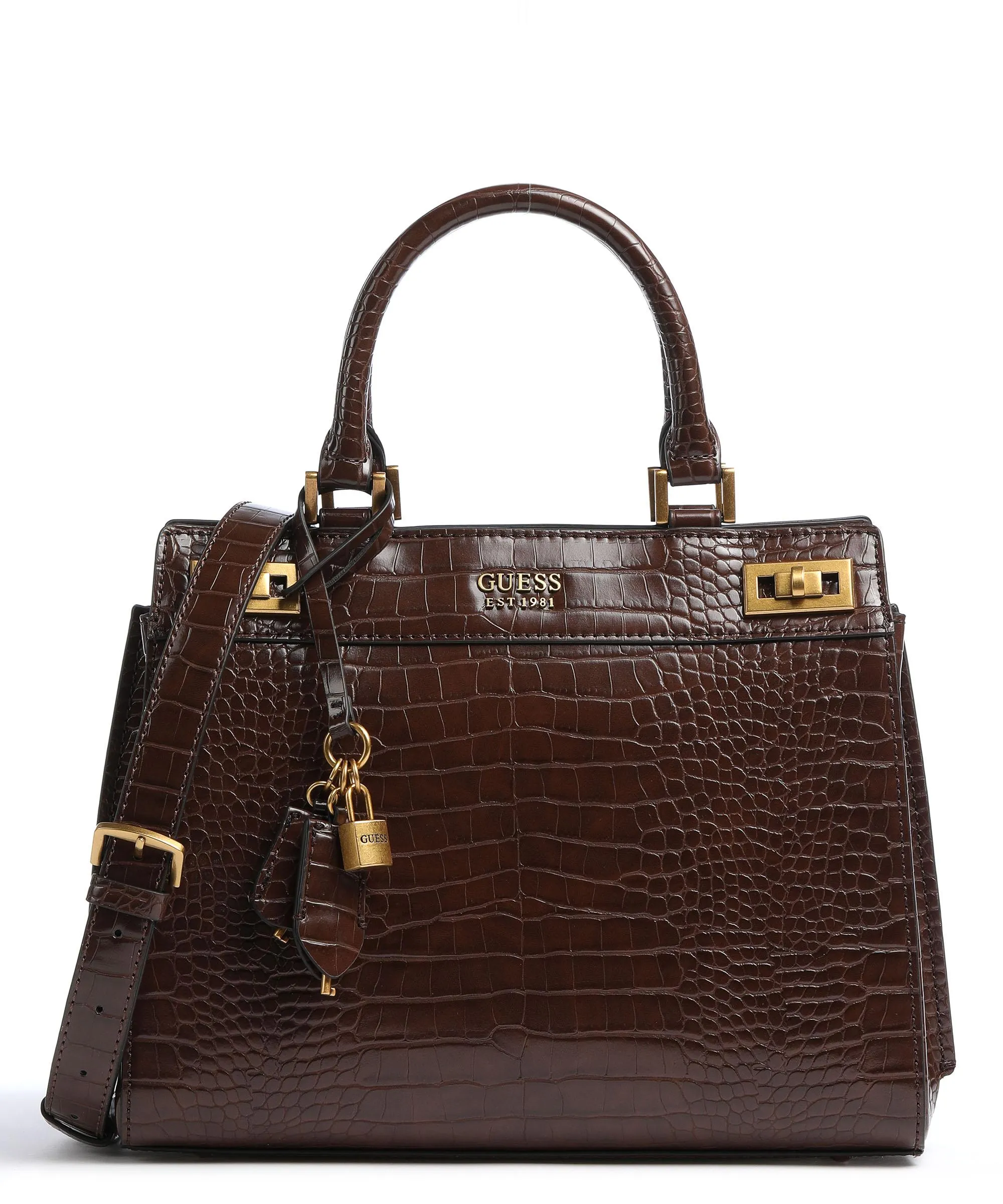  Guess Katey Borsa a mano pelle sintetica marrone scuro  