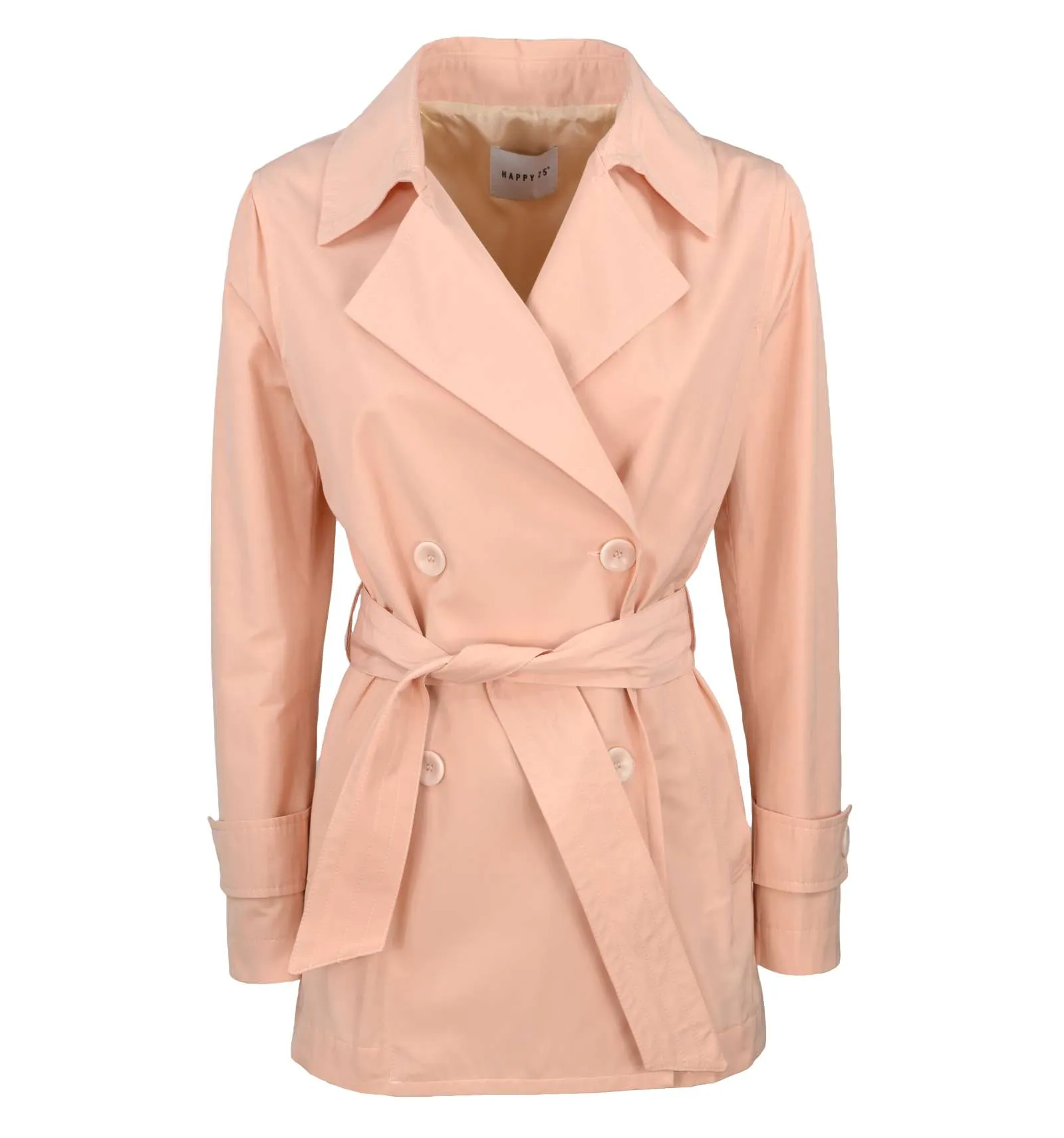 HAPPY 25 donna giacca trench corto doppiopetto rosa 0D42879460 CIPRIA