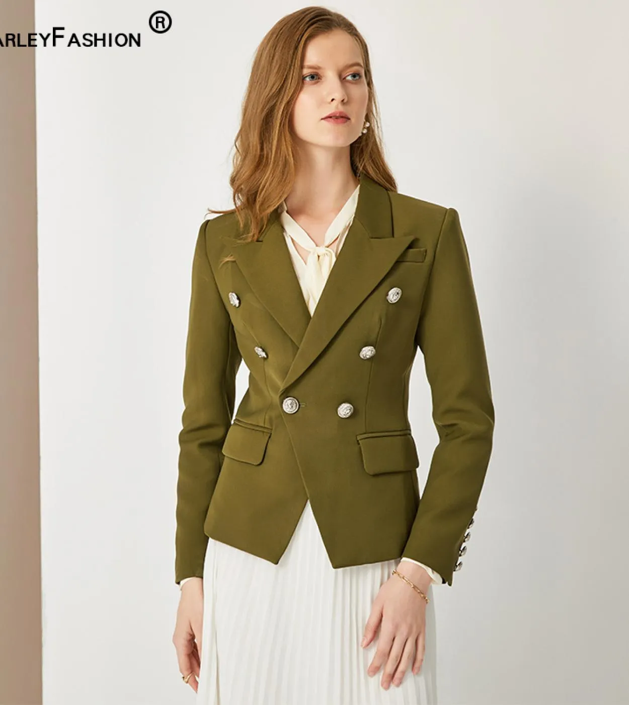 Harleyfashion Classic Design Ameircan Army Green Blazer Slim Casual Capispalla di alta qualità Giacche blazer