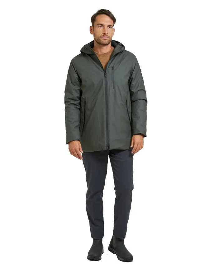 HOMEWARD Impermeabile Uomo HWMC620 Elliot A-ET Giacca con Cappuccio Sherpa Verde 659 DARK OLIVE