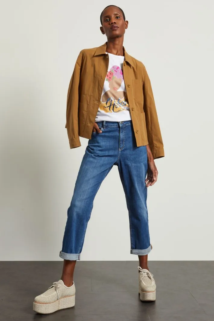 Jeans dritti in cotone