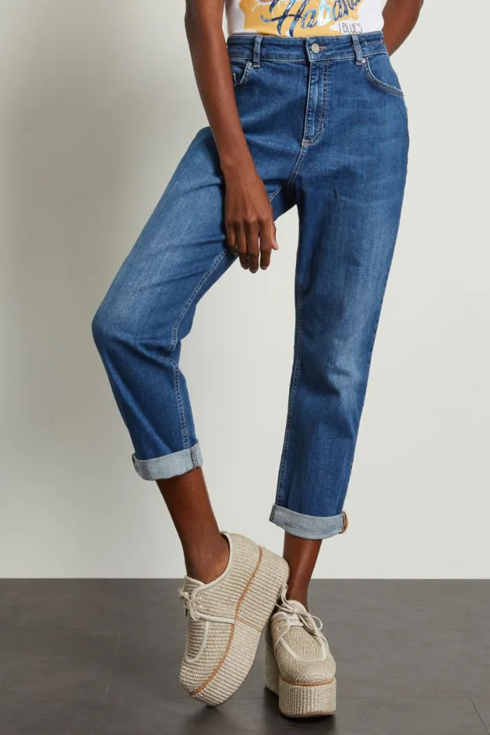 Jeans dritti in cotone