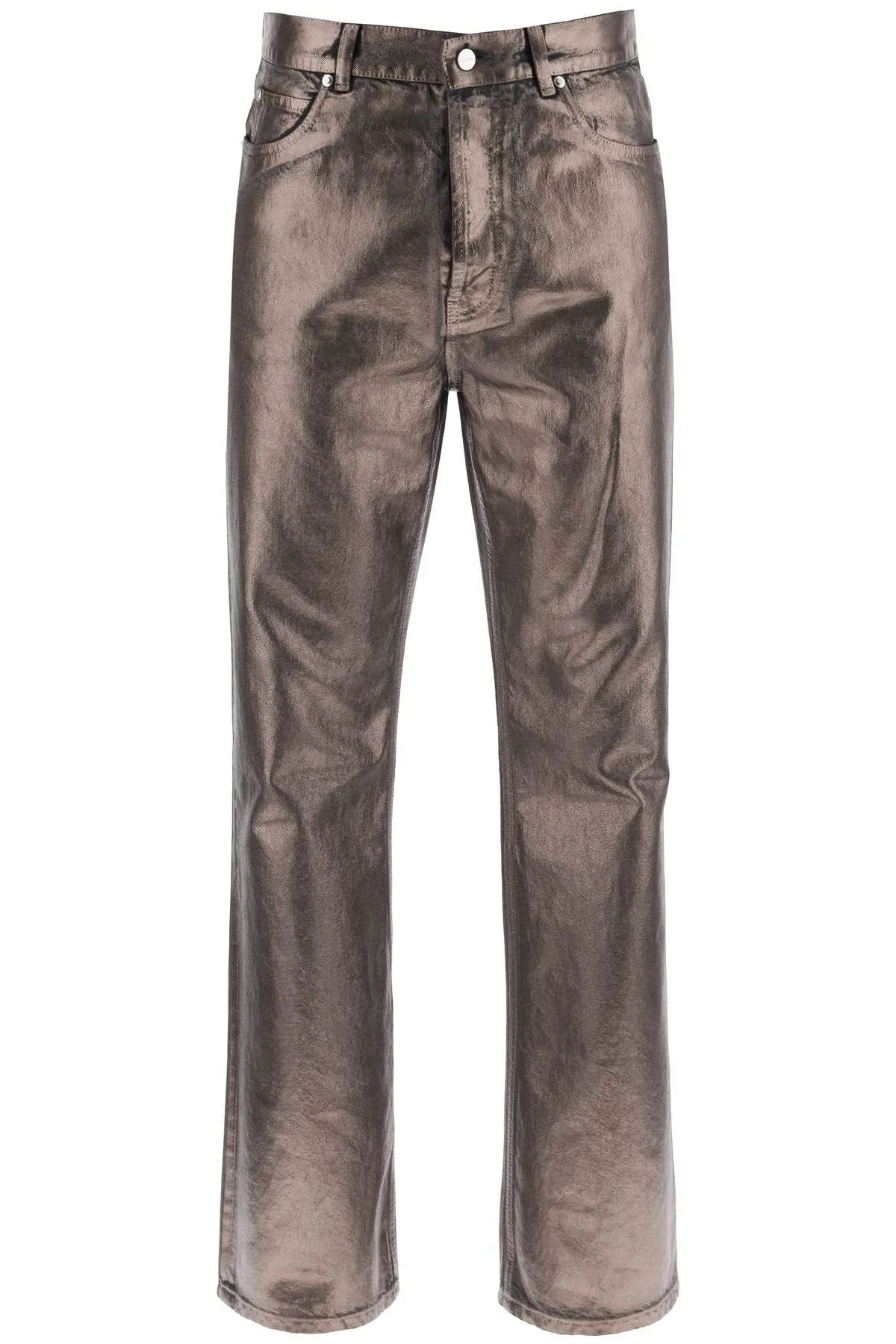 Jeans in denim metallico
