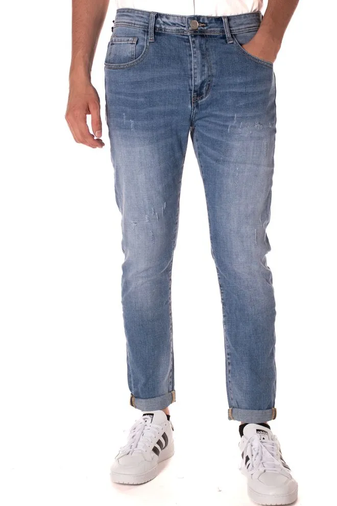 jeans skinny uomo celeste