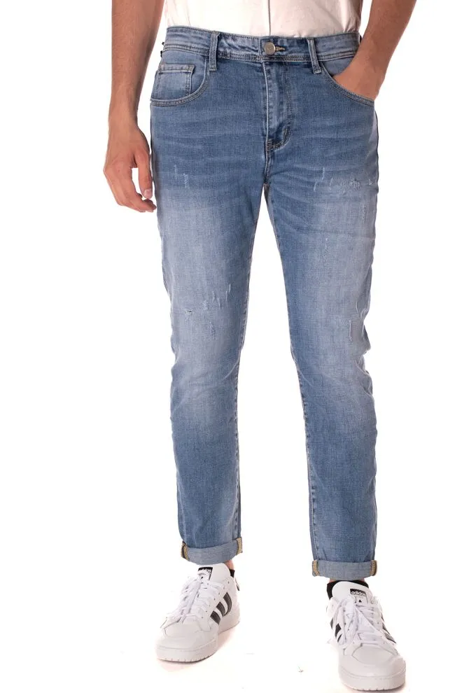 jeans skinny uomo celeste