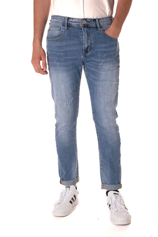 jeans skinny uomo celeste