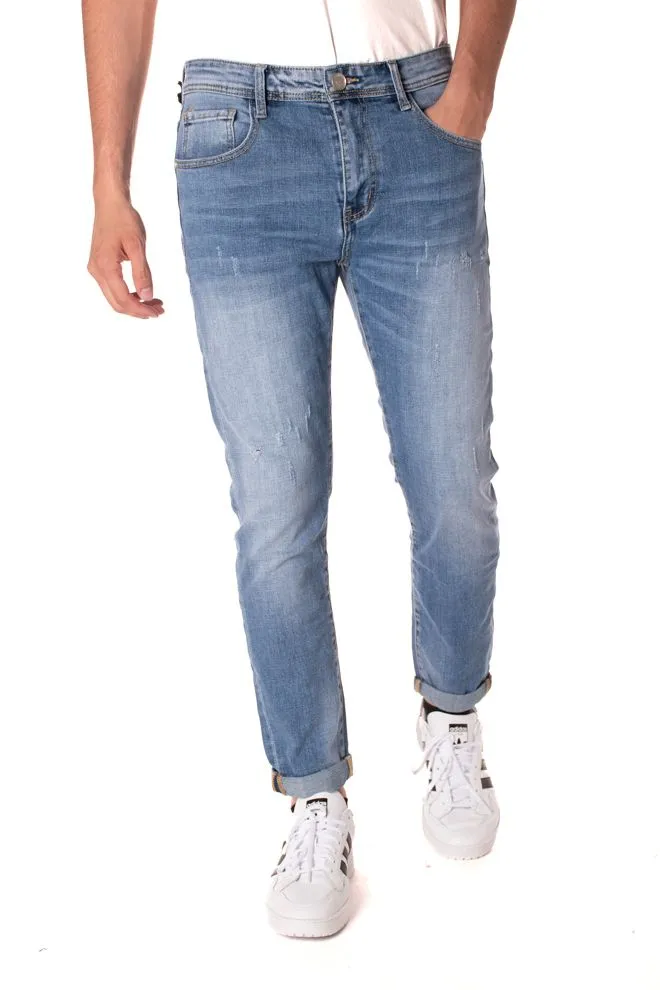 jeans skinny uomo celeste