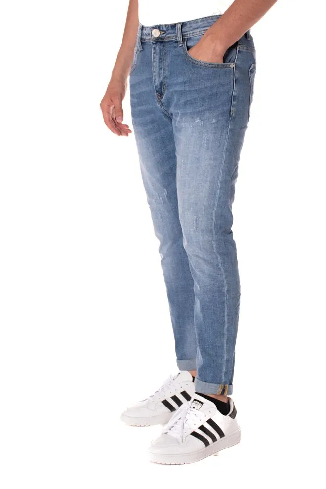 jeans skinny uomo celeste