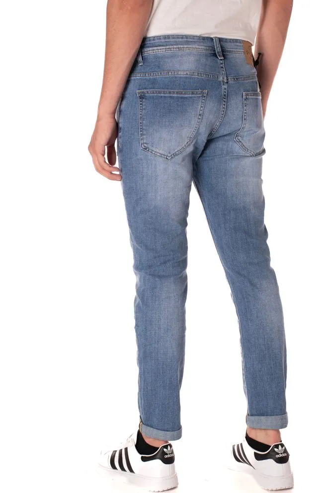 jeans skinny uomo celeste