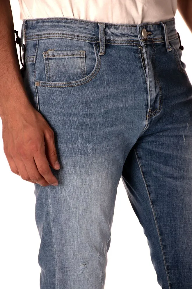 jeans skinny uomo celeste