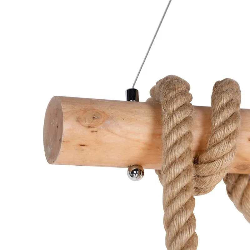 Lampada a sospensione rurale di corda a 4 luci - Ropa