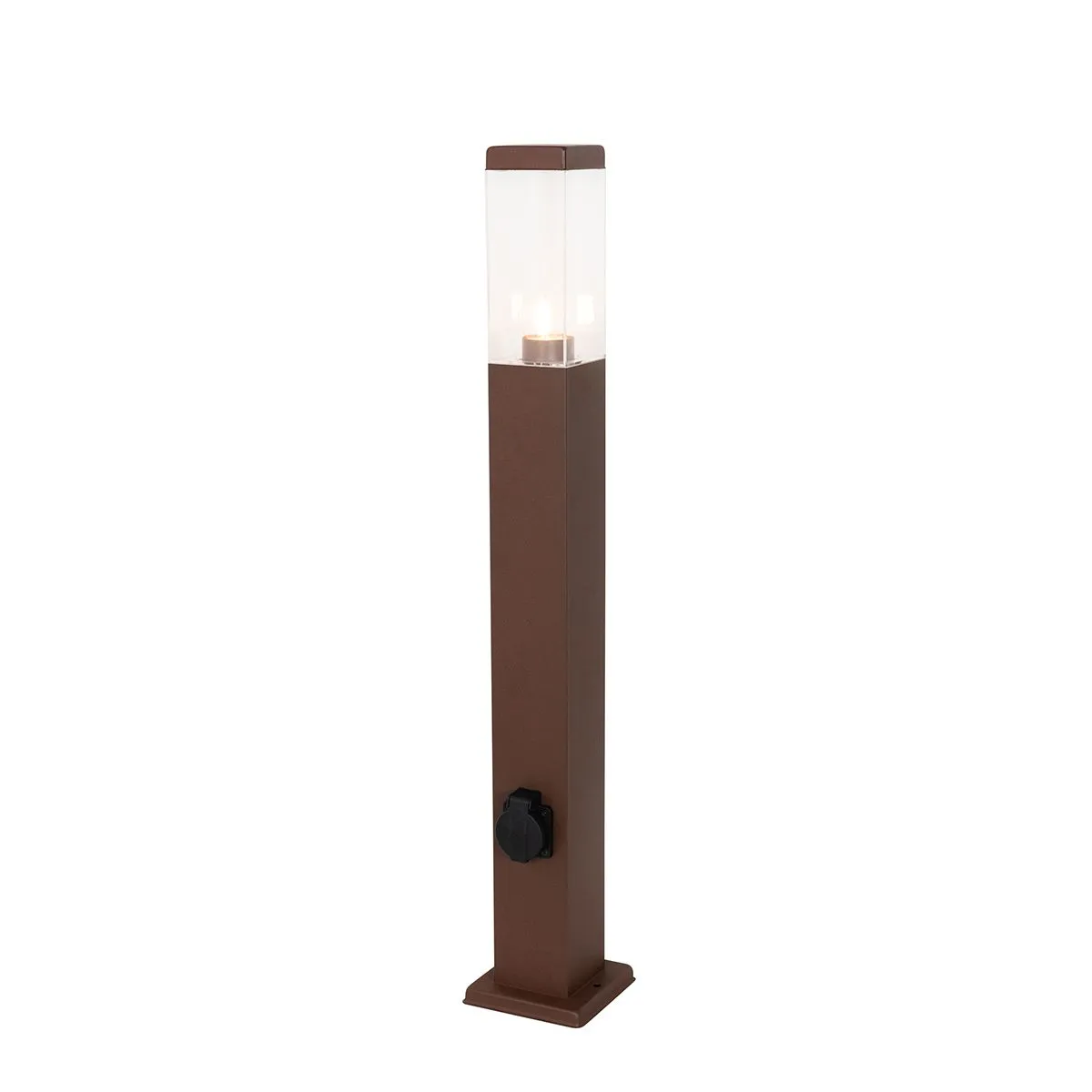 Lampada da esterno marrone ruggine 80 cm con presa IP44 - Malios