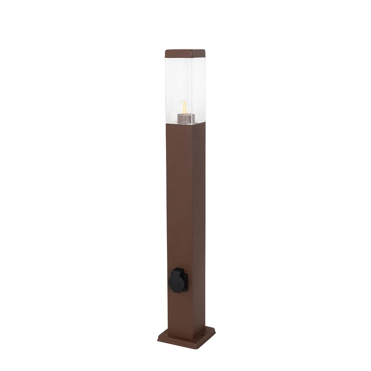Lampada da esterno marrone ruggine 80 cm con presa IP44 - Malios