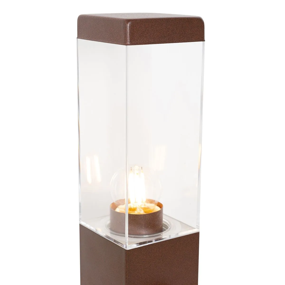 Lampada da esterno marrone ruggine 80 cm con presa IP44 - Malios