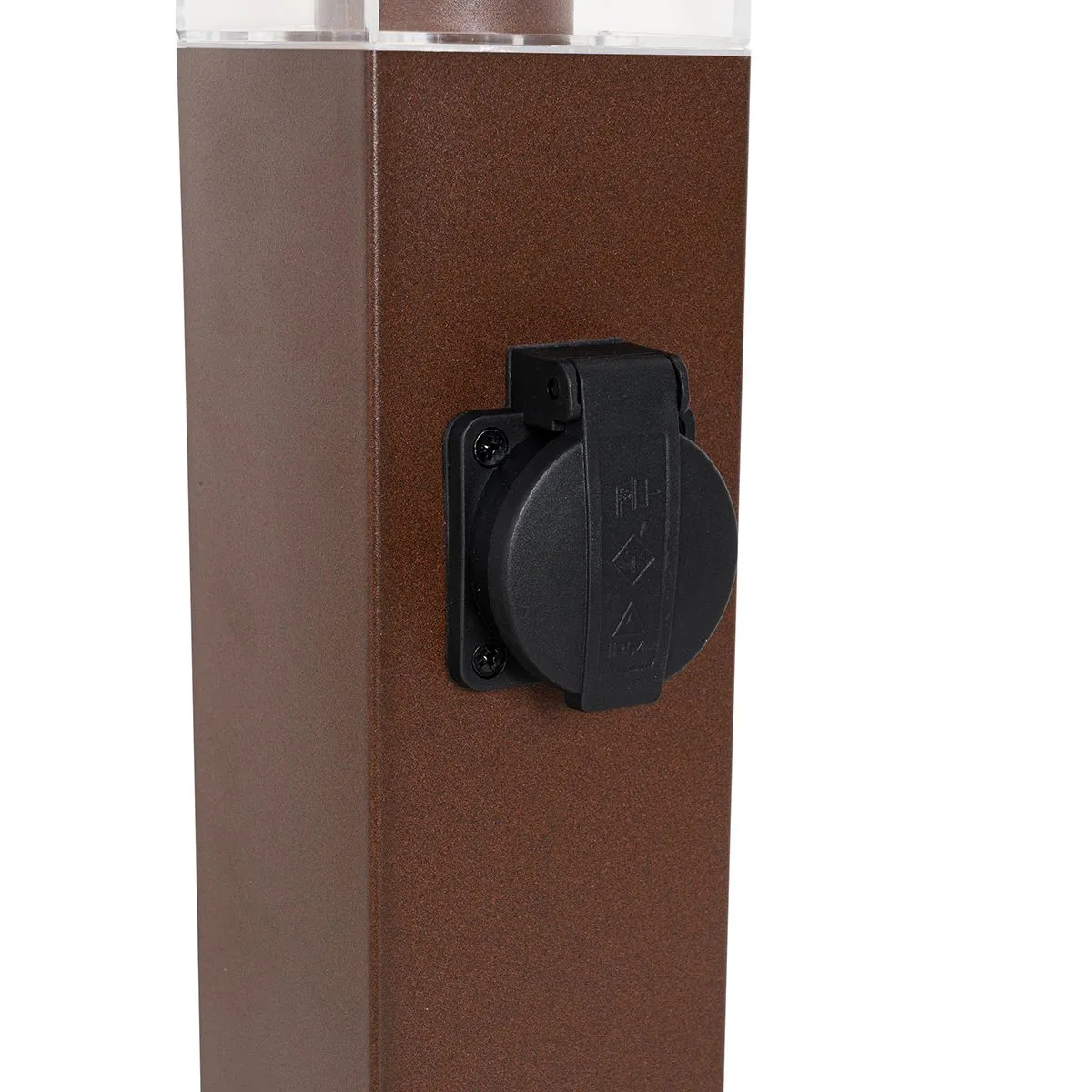 Lampada da esterno marrone ruggine 80 cm con presa IP44 - Malios