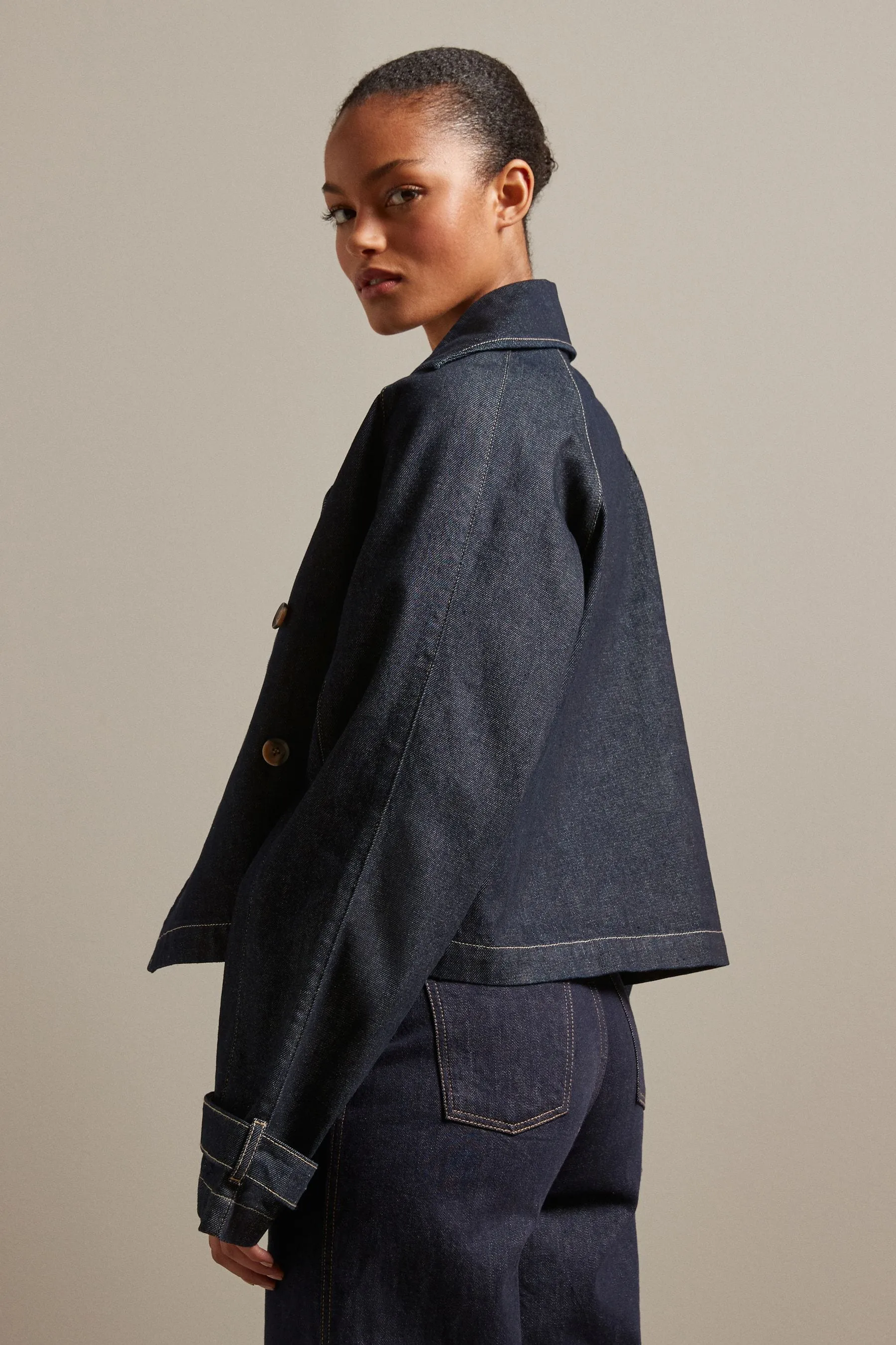 Lavaggio blu  - Corto Denim - Trench