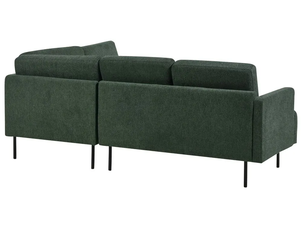 Left Hand 4 Seater Fabric Corner Sofa Dark Green BREDA