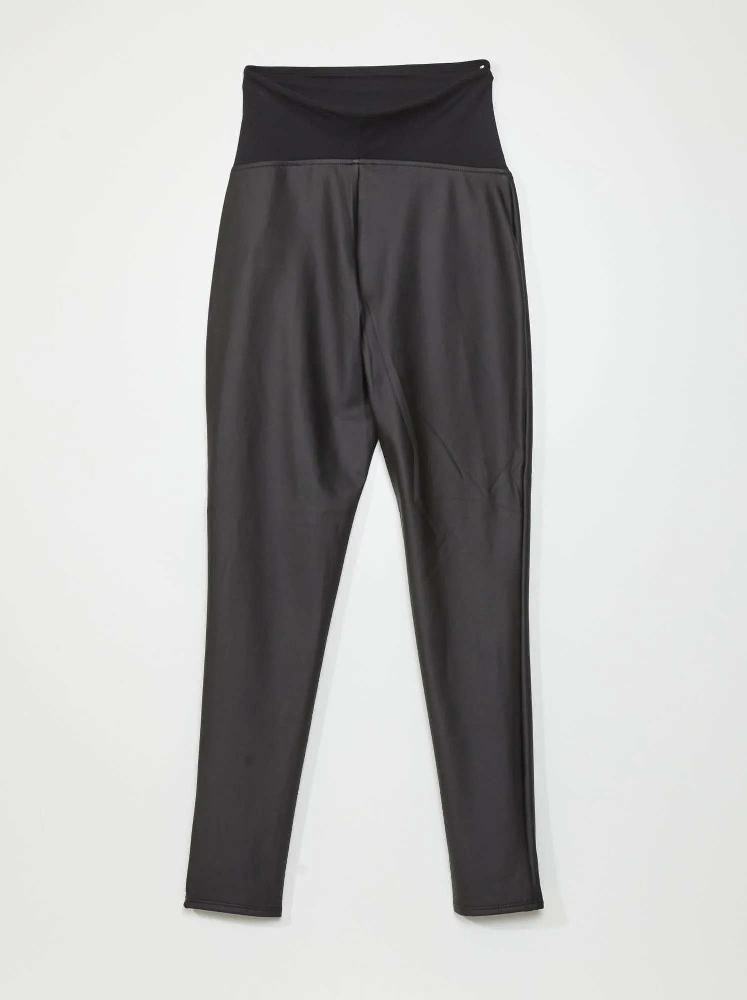 Leggings premaman con applicazione in similpelle - nero