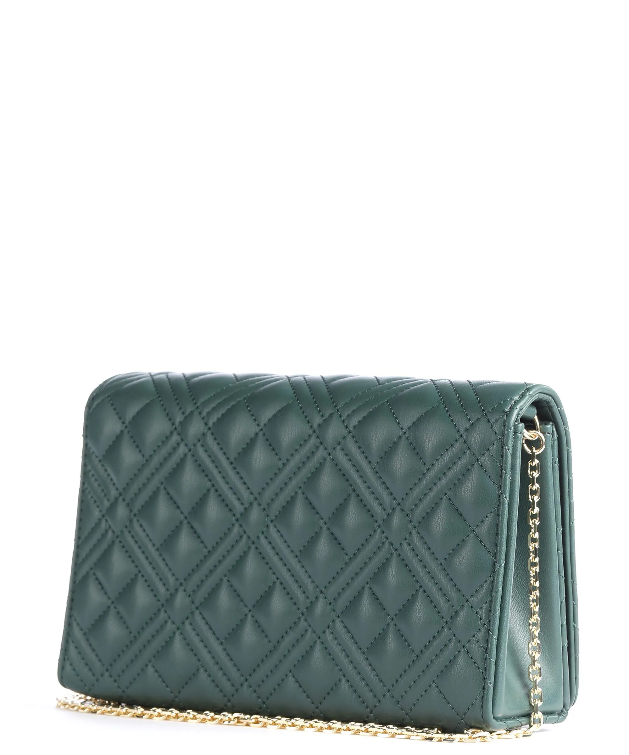  Love Moschino Quilted Borsa a tracolla pelle sintetica verde scuro  