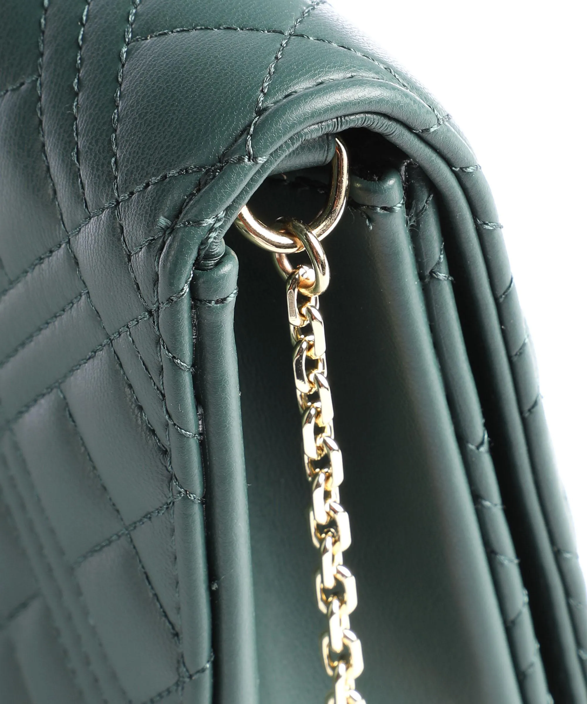  Love Moschino Quilted Borsa a tracolla pelle sintetica verde scuro  