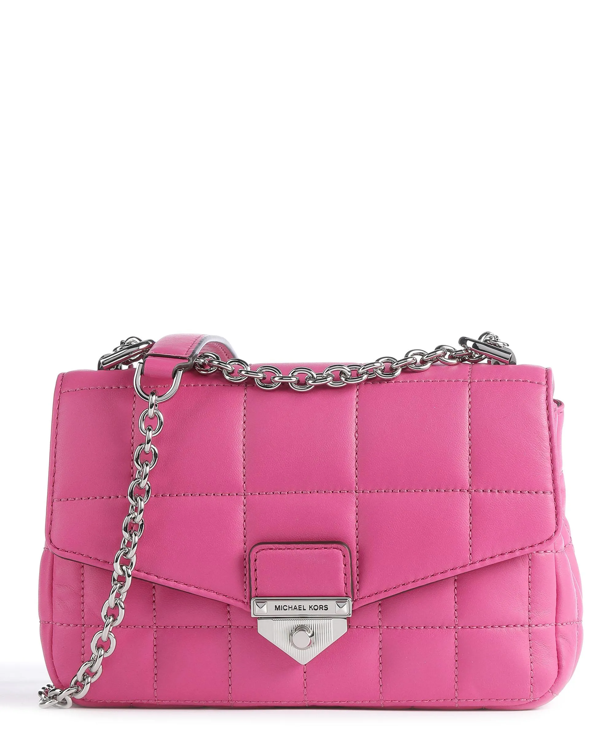  Michael Kors Soho Borsa a spalla cuoio di agnello pink  