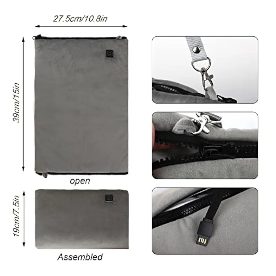 MISNODE Scaldamani riscaldati elettrici USB, Scaldamani invernali riscaldati USB 3 modalità di calore, Guanti riscaldati in pelu