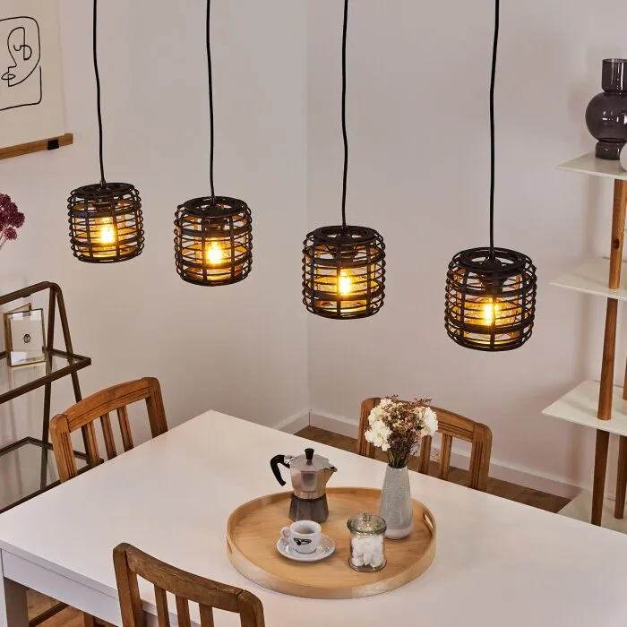Mongolei Lampada a Sospensione Nero, 4-Luci