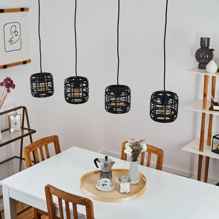 Mongolei Lampada a Sospensione Nero, 4-Luci