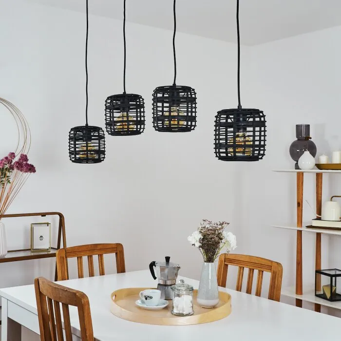 Mongolei Lampada a Sospensione Nero, 4-Luci