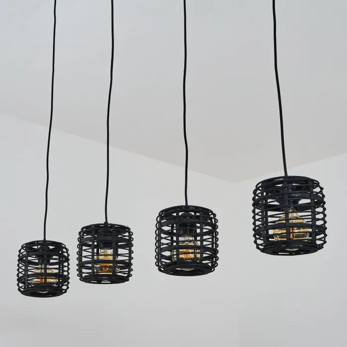 Mongolei Lampada a Sospensione Nero, 4-Luci
