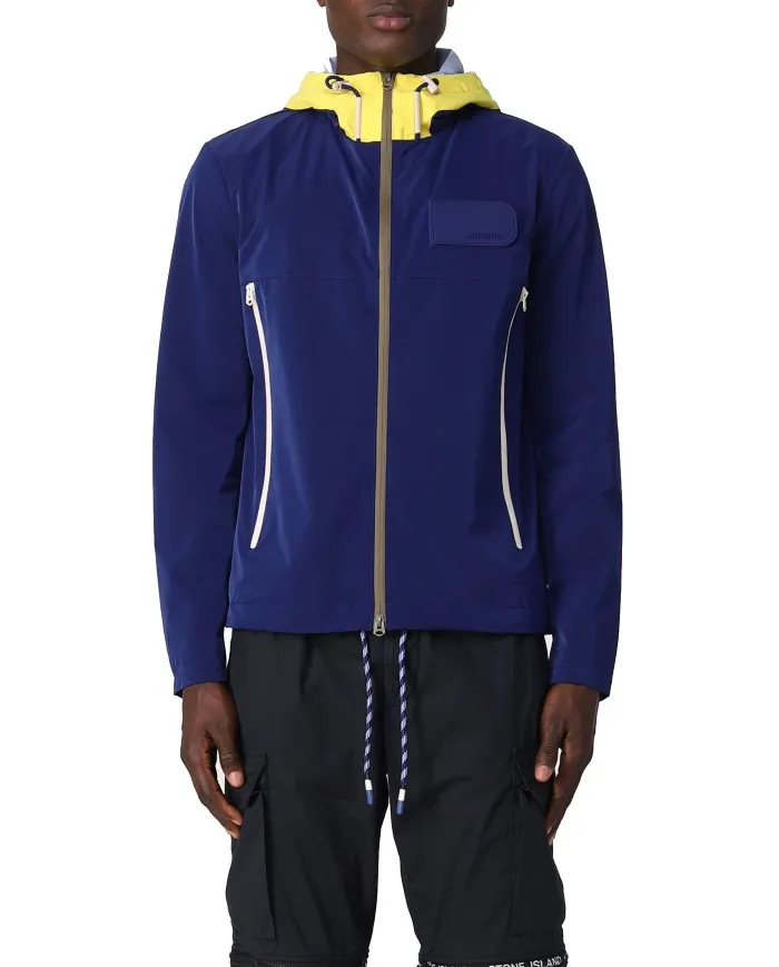 MUSEUM Trench Uomo Trev P-EE Giacca Cappuccio Impermeabile Blu 330 BEACON BLUE