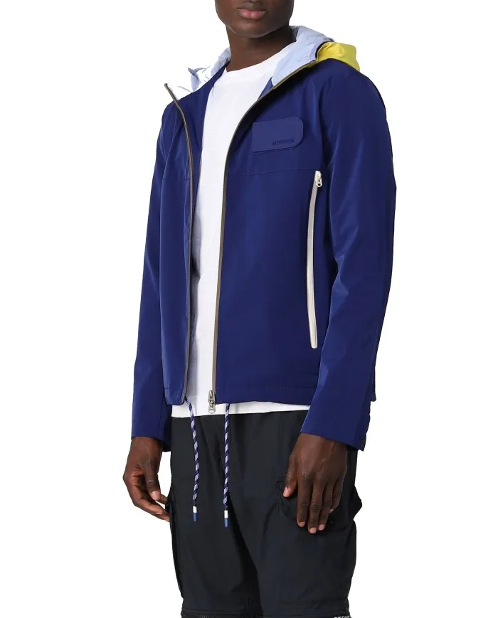 MUSEUM Trench Uomo Trev P-EE Giacca Cappuccio Impermeabile Blu 330 BEACON BLUE