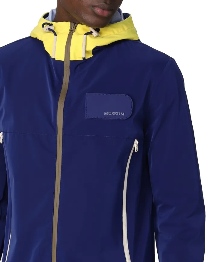 MUSEUM Trench Uomo Trev P-EE Giacca Cappuccio Impermeabile Blu 330 BEACON BLUE
