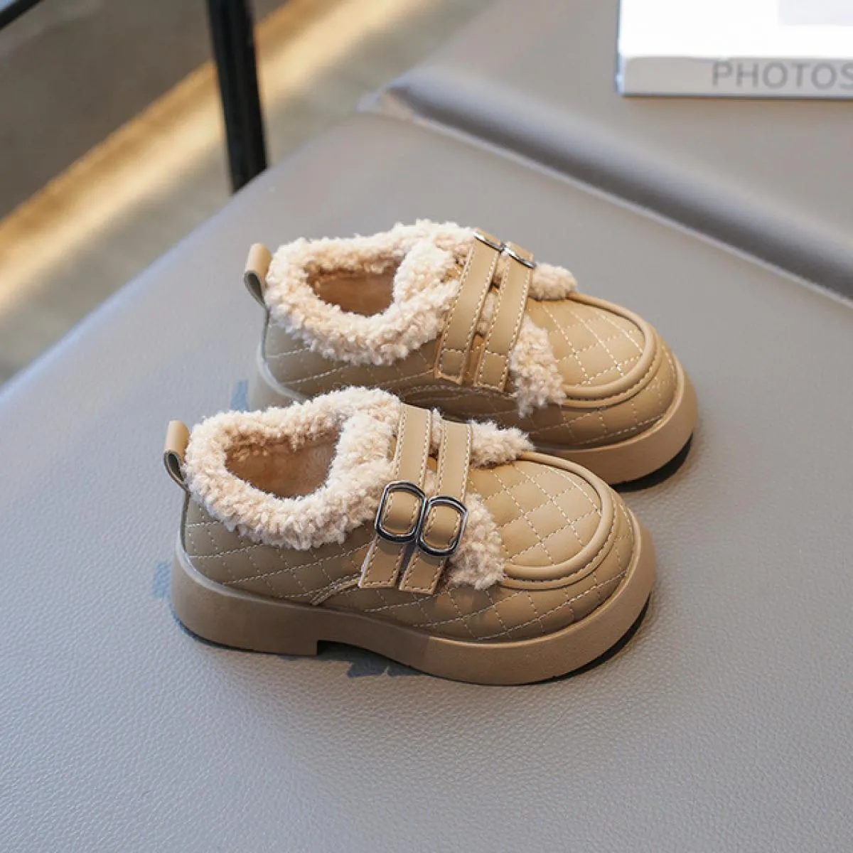 Nuove scarpe invernali per bambini Ragazza per bambini Principessa Pelliccia delicata sulla pelle Scarpe da bambina calde Sneake