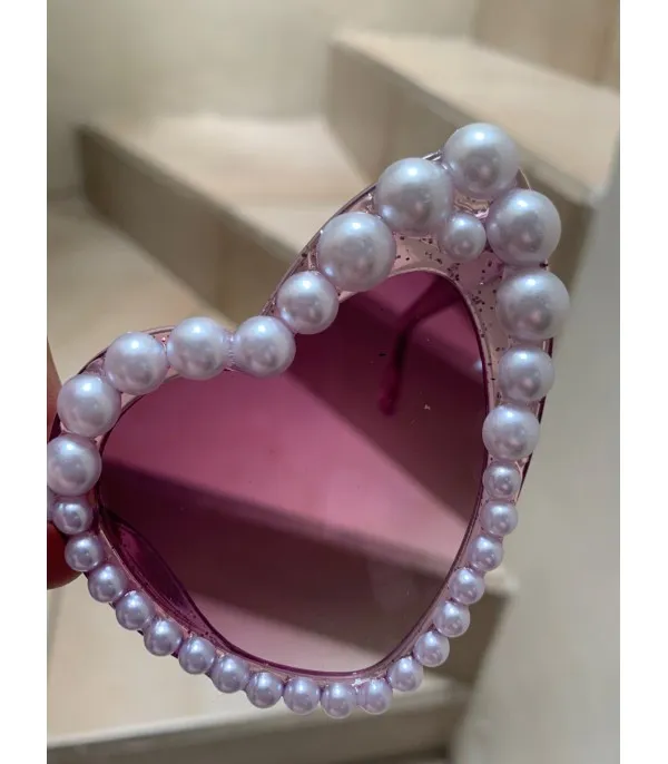 Occhiali a cuore perle