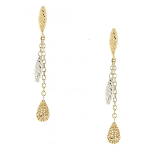 Orecchini Donna Oro Giallo Bianco GL100800