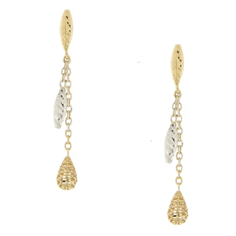 Orecchini Donna Oro Giallo Bianco GL100800