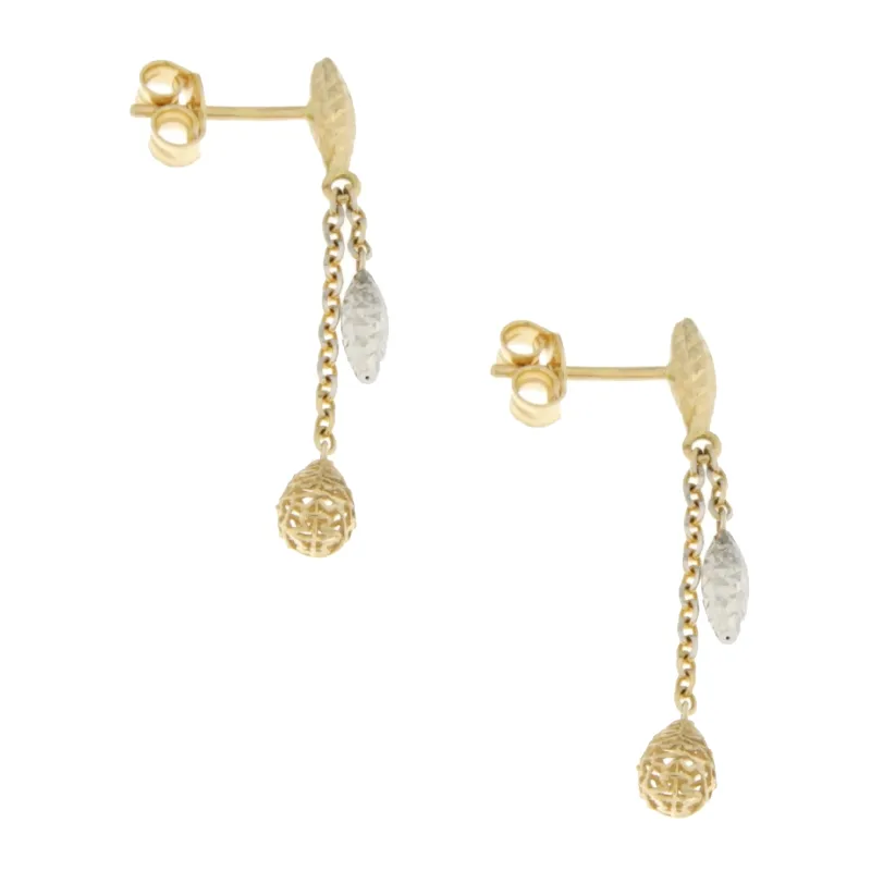 Orecchini Donna Oro Giallo Bianco GL100800