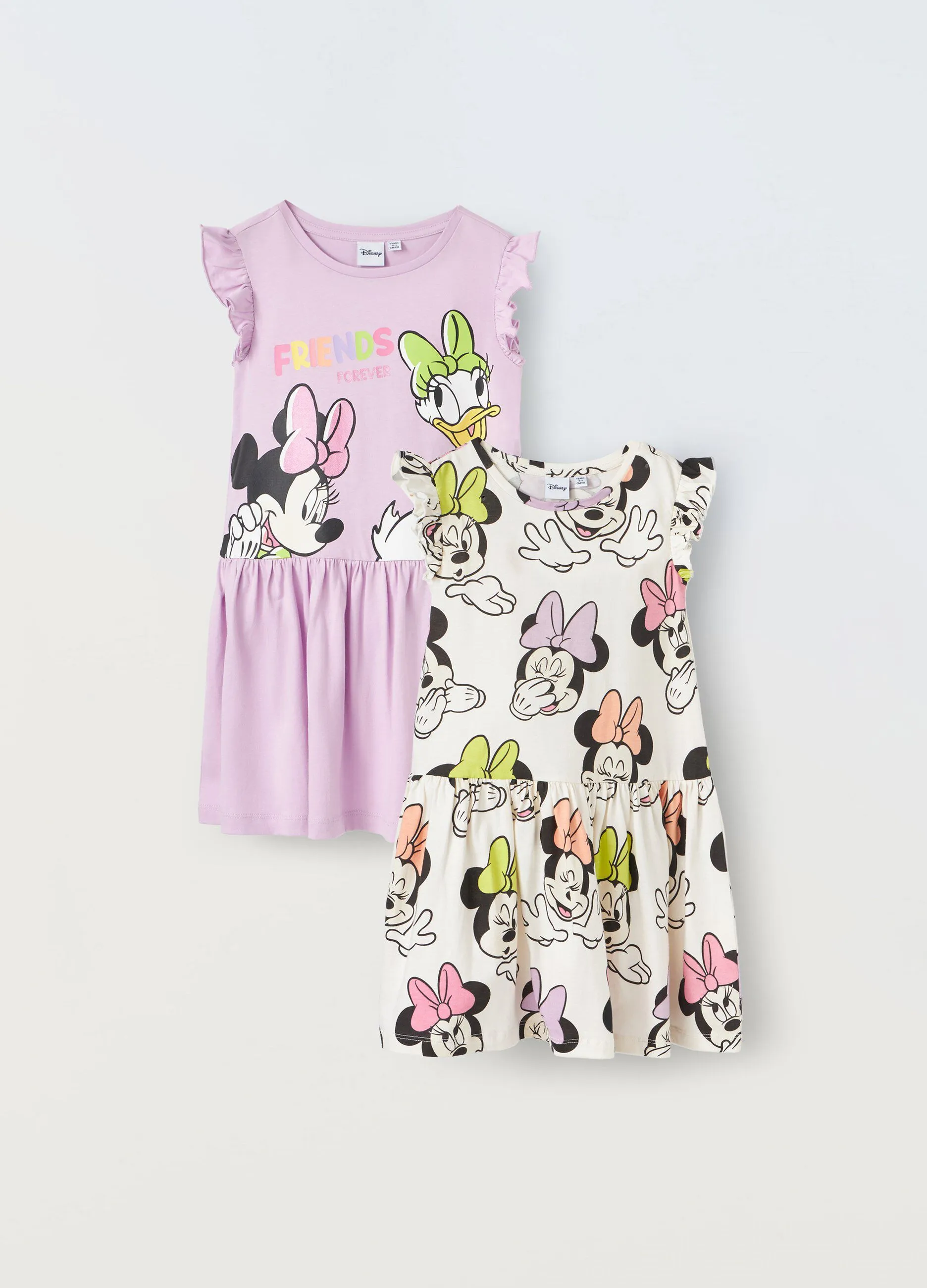 Pack 2 vestiti in puro cotone bambina