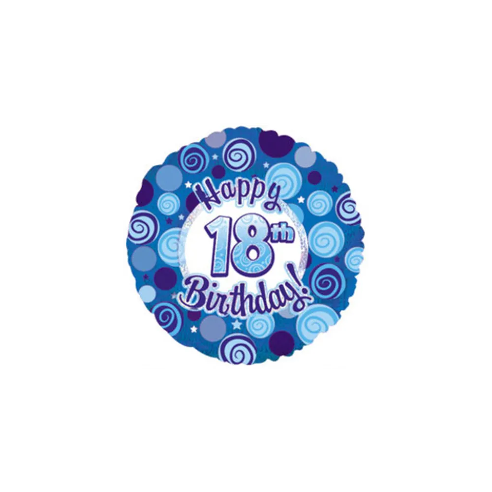 Palloncino rotondo in Mylar per compleanno dei 18 Anni Azzurro