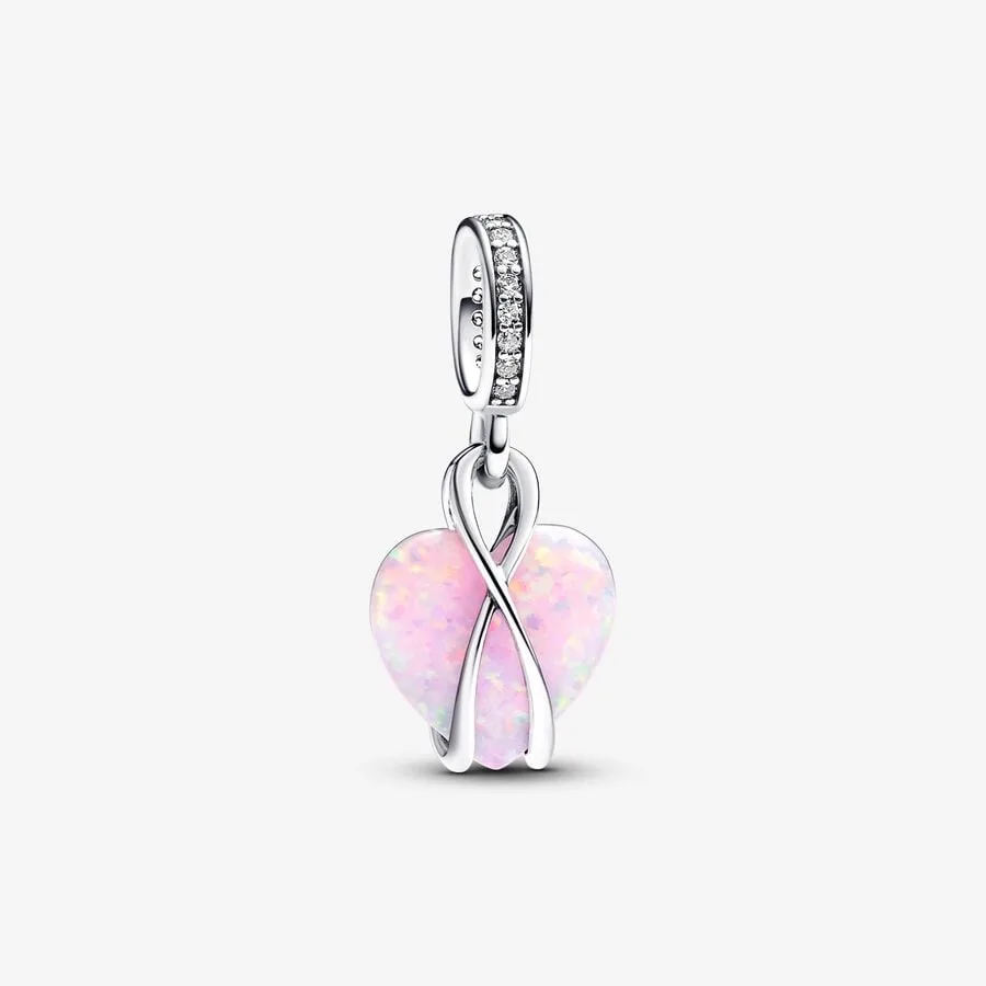 Pandora Charm Pendente Cuore di Mamma Rosa Opalescente 793202C01