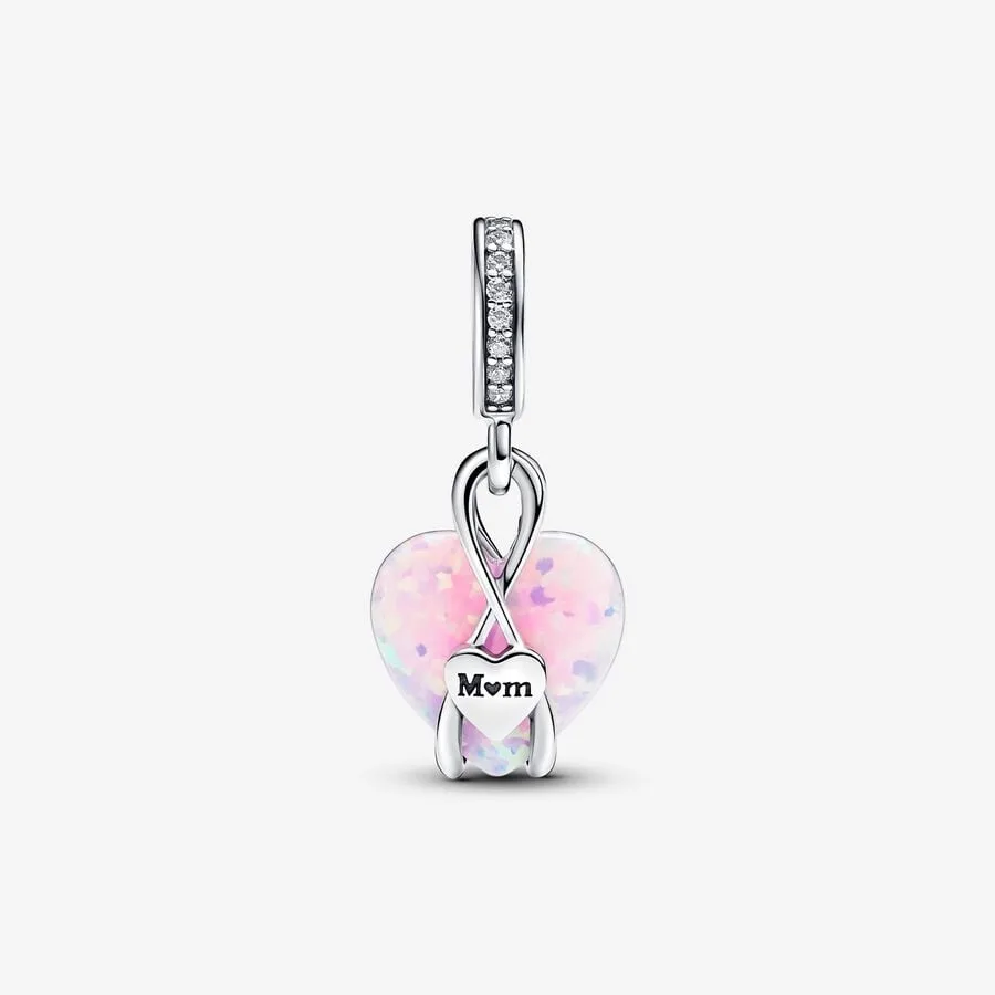 Pandora Charm Pendente Cuore di Mamma Rosa Opalescente 793202C01