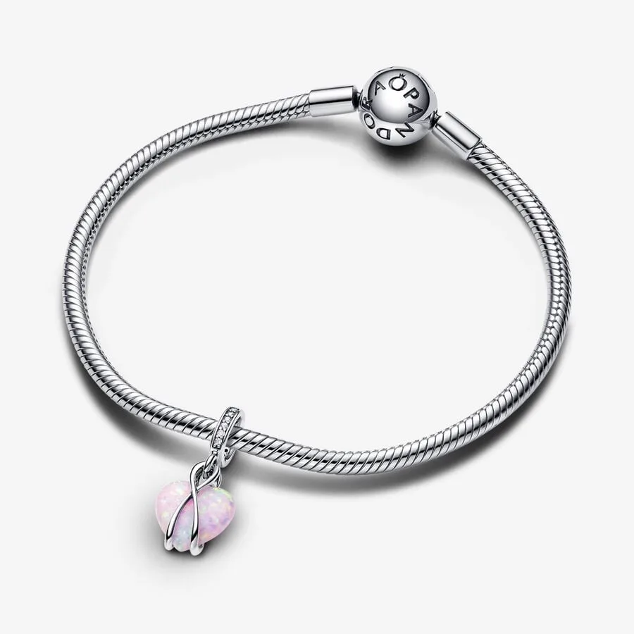 Pandora Charm Pendente Cuore di Mamma Rosa Opalescente 793202C01