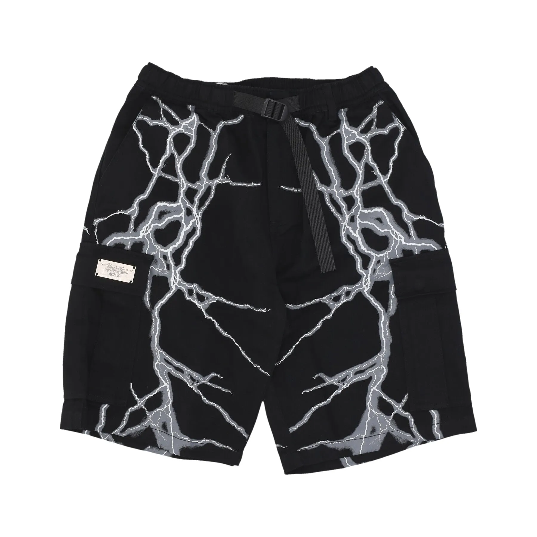 Pantalone Corto Uomo Lateral Lightning Cargo Shorts Black/white
