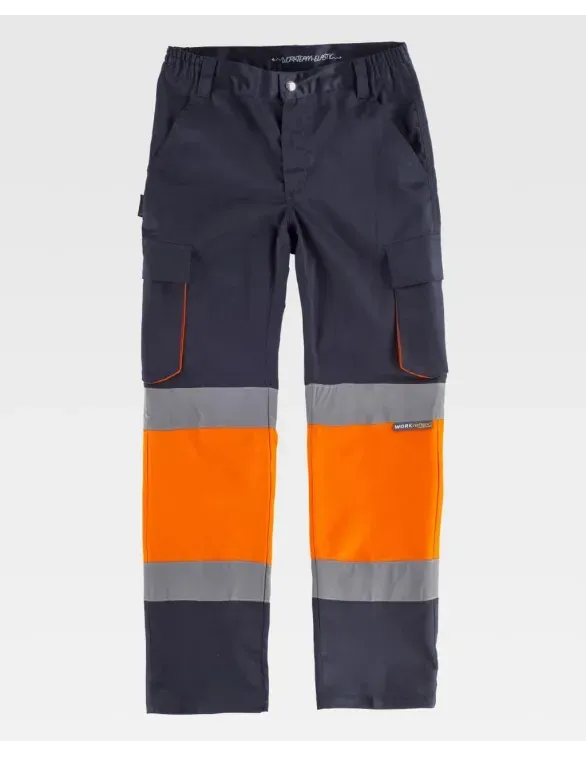 Pantalone da Lavoro Bicolore Alta Visibilità C3218 - Workteam