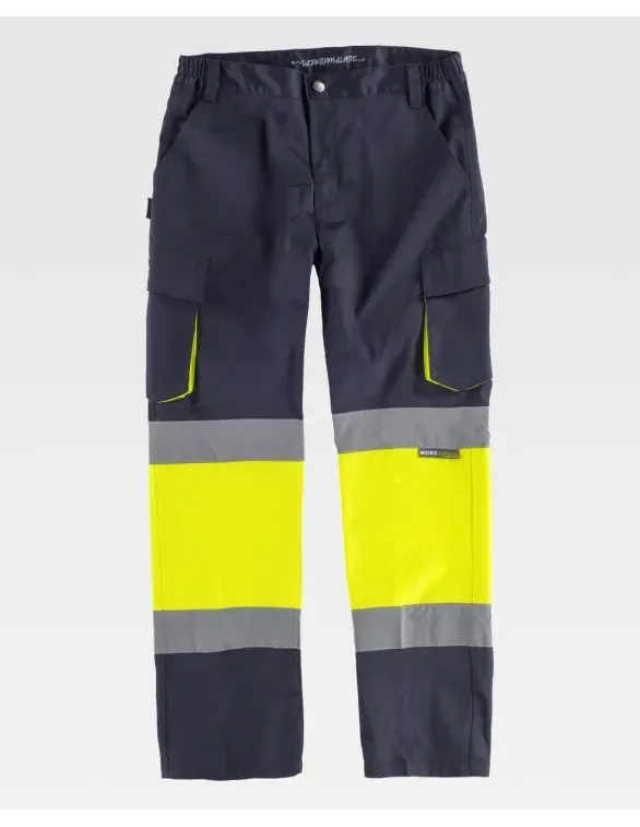 Pantalone da Lavoro Bicolore Alta Visibilità C3218 - Workteam