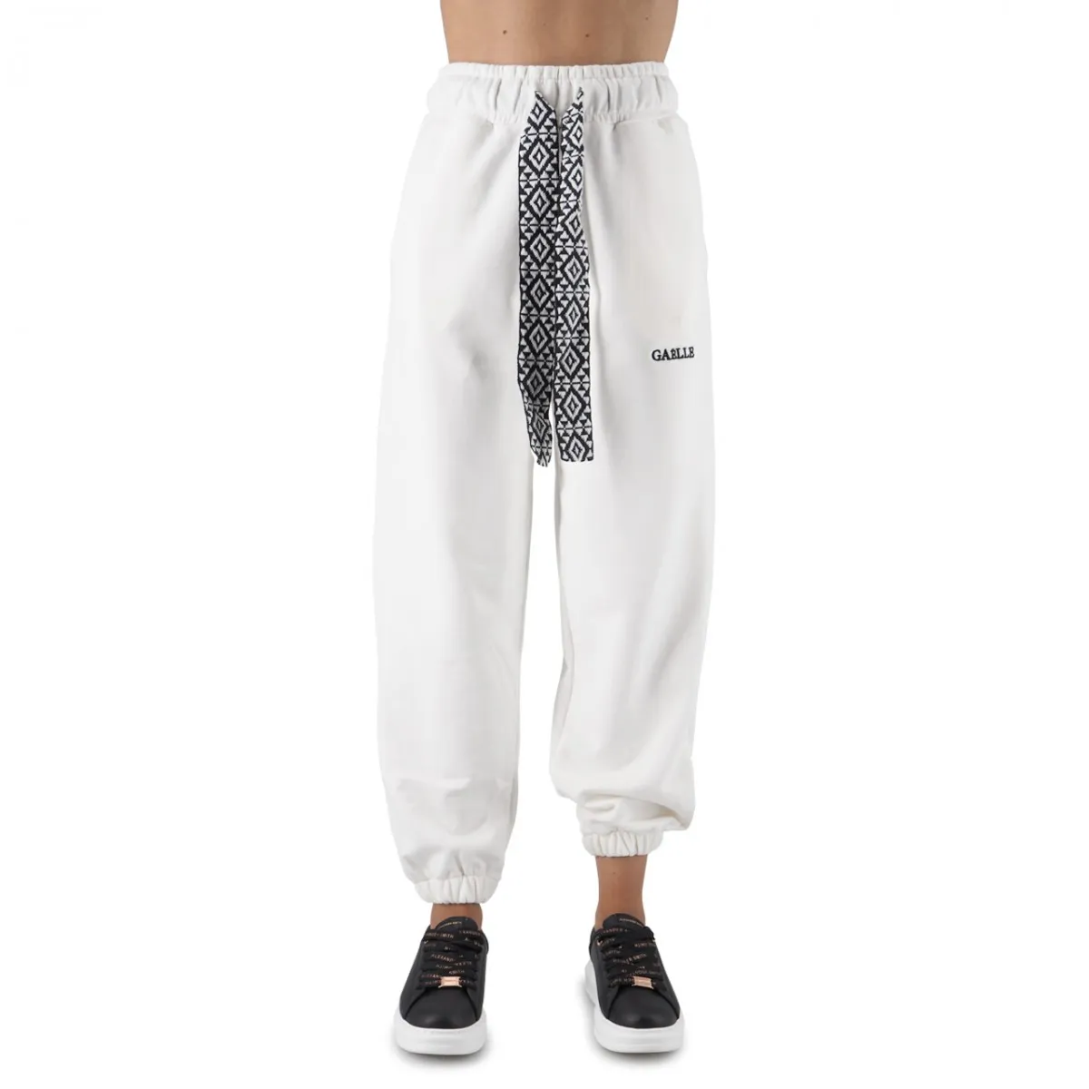 Pantalone In Felpa Con Coulisse Ricamata
