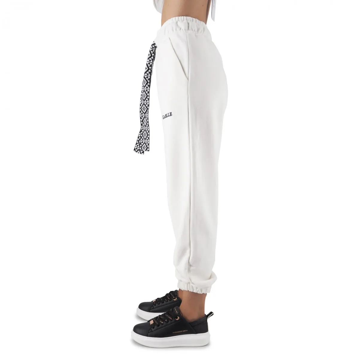 Pantalone In Felpa Con Coulisse Ricamata