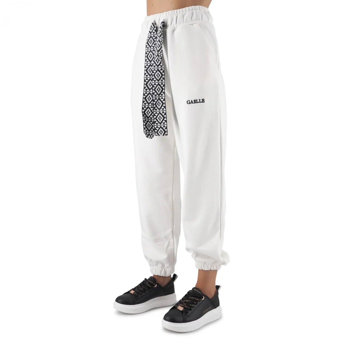 Pantalone In Felpa Con Coulisse Ricamata
