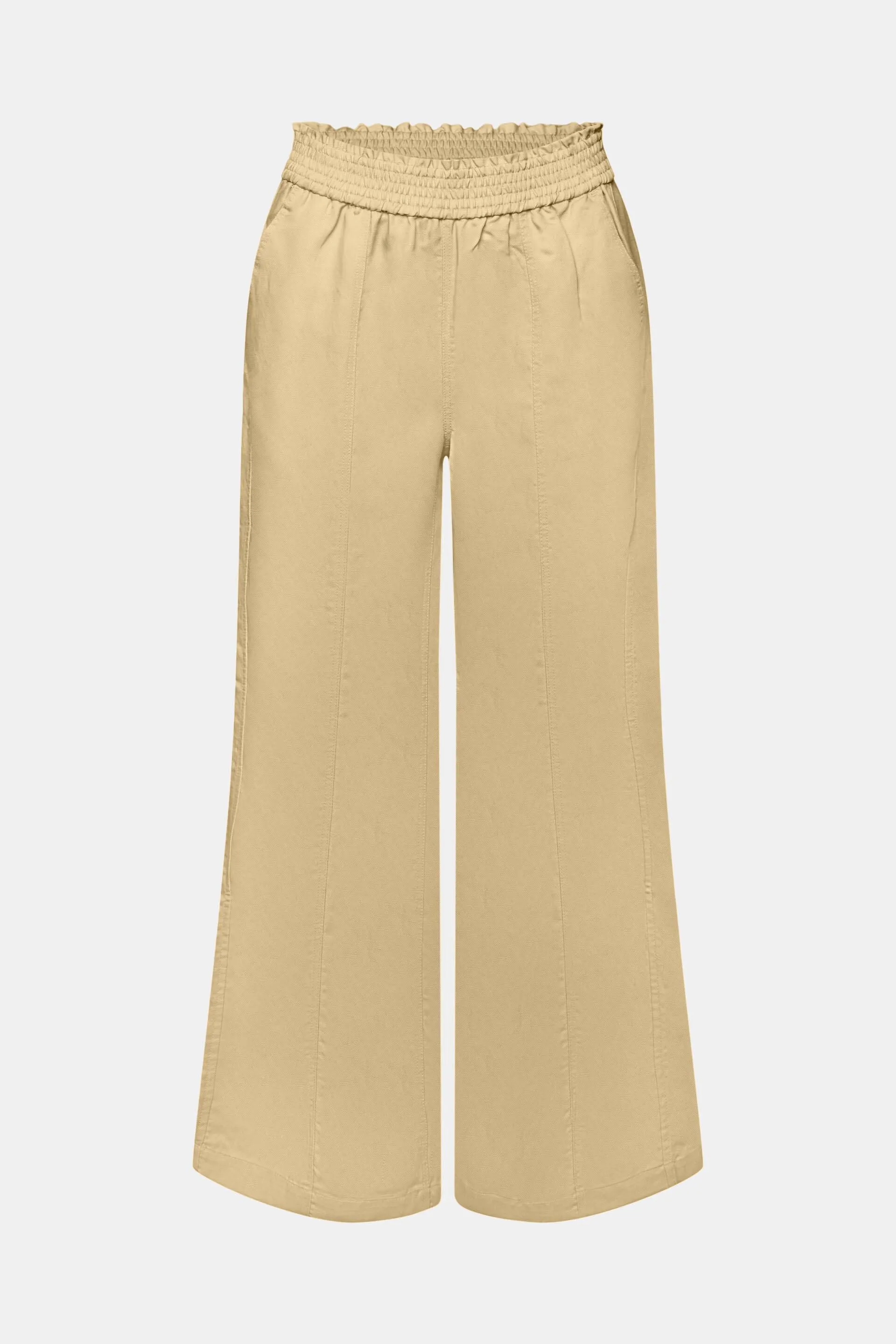 Pantaloni a gamba larga, misto lino